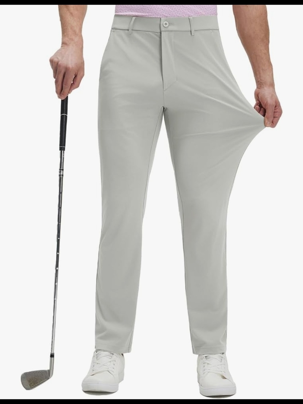 Men's Straight Fit Light Gray Dress Pants